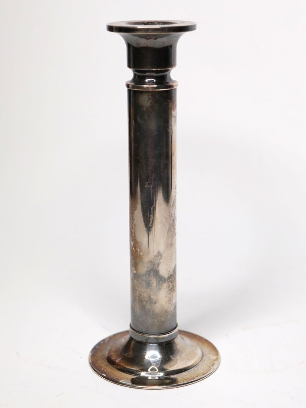 Vintage IL Maestri Italy Silverplate Candlestick Holder Engraved Silver Brass